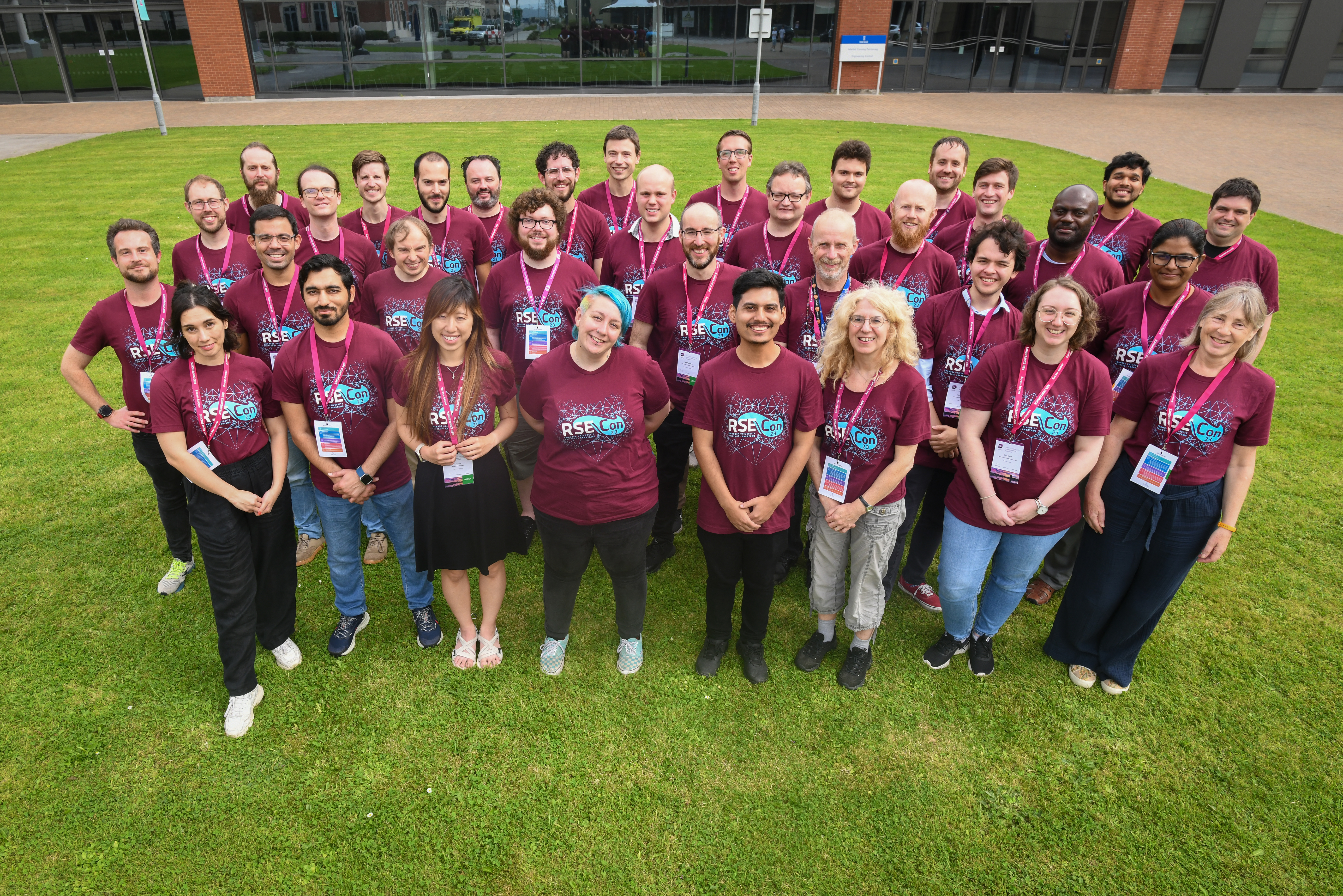 Group photo of volunteers at RSECon23, Swansea, UK.